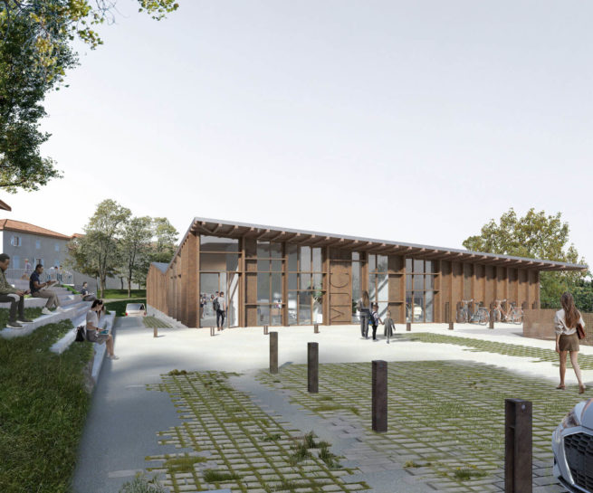 Chaponost MJC - Perspective - Atelier Anne Gardoni Paysagiste architecte urbaniste